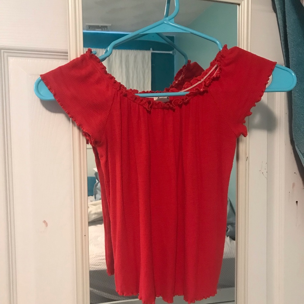 Red Ruffle Top